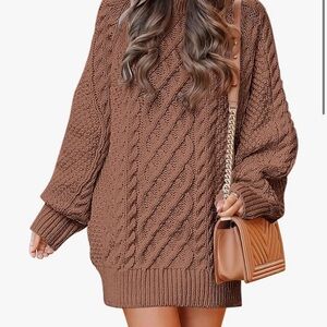 Cozy Brown Cable Knit Sweater
